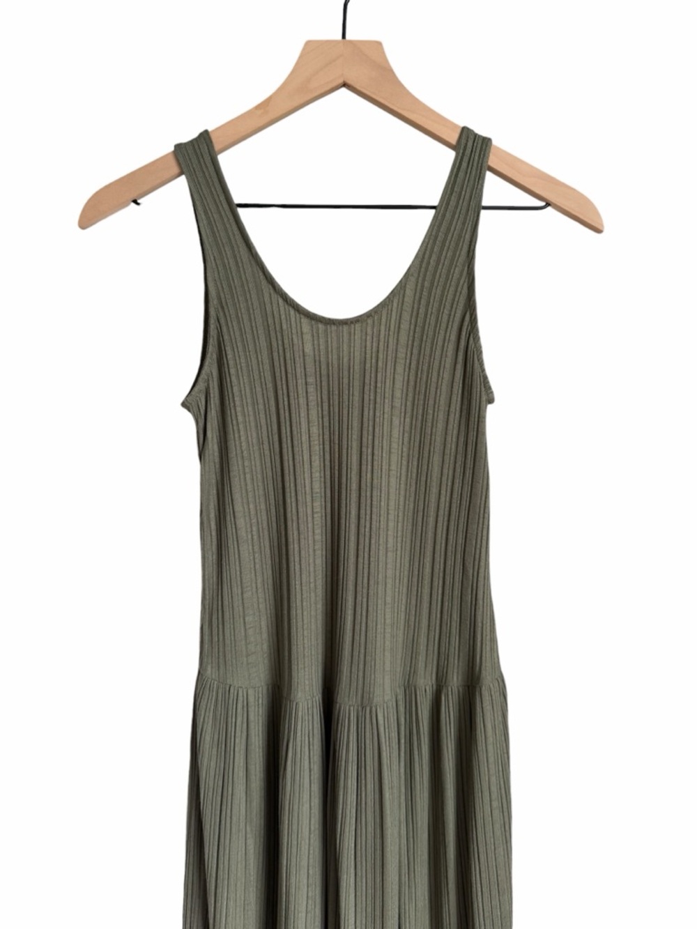 Everlane The Rib Soft Knit Scoop Neck Dress Olive Green Size XS - Picture 4 of 11